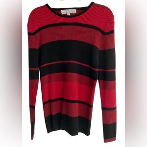 Carolyn Taylor women’s Red and Black Striped Crewneck Sweater